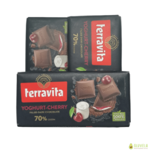Kép 3/3 - Terravita 70 %-os étcsokoládé tábla-Meggyes-joghurtos 100 gr