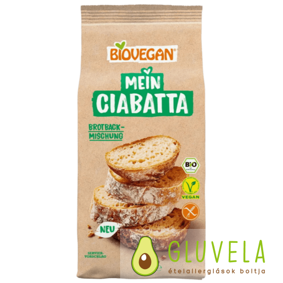 BioVegan Bio, vegán, gluténmentes ciabatta lisztkeverék 500 g