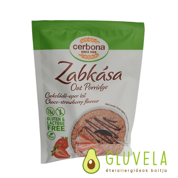 Cerbona Gluténmentes Laktózmentes Zabkása 50 gr- csokoládés epres 