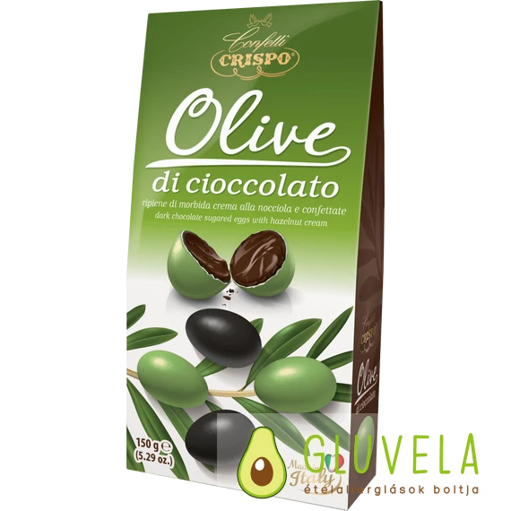 Crispo Olive étcsokoládé drazsé - mogyorókrémmel 150 gr