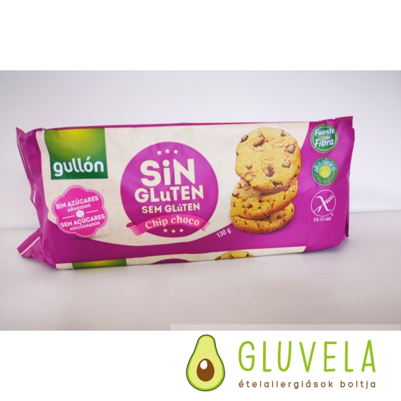 Gullon Chip Choco gluténmentes vegán keksz (hozzáadott cukormentes) 130 gr