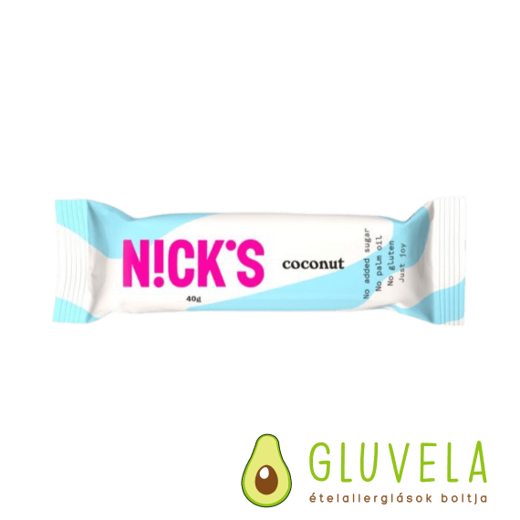 Nick's kókuszos csokoládé szelet cukor és gluténmentes 40 gr