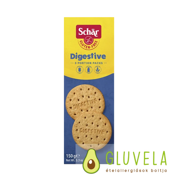 Schär Digestive keksz (gluténmentes, tojásmentes, tejmentes) 150 g